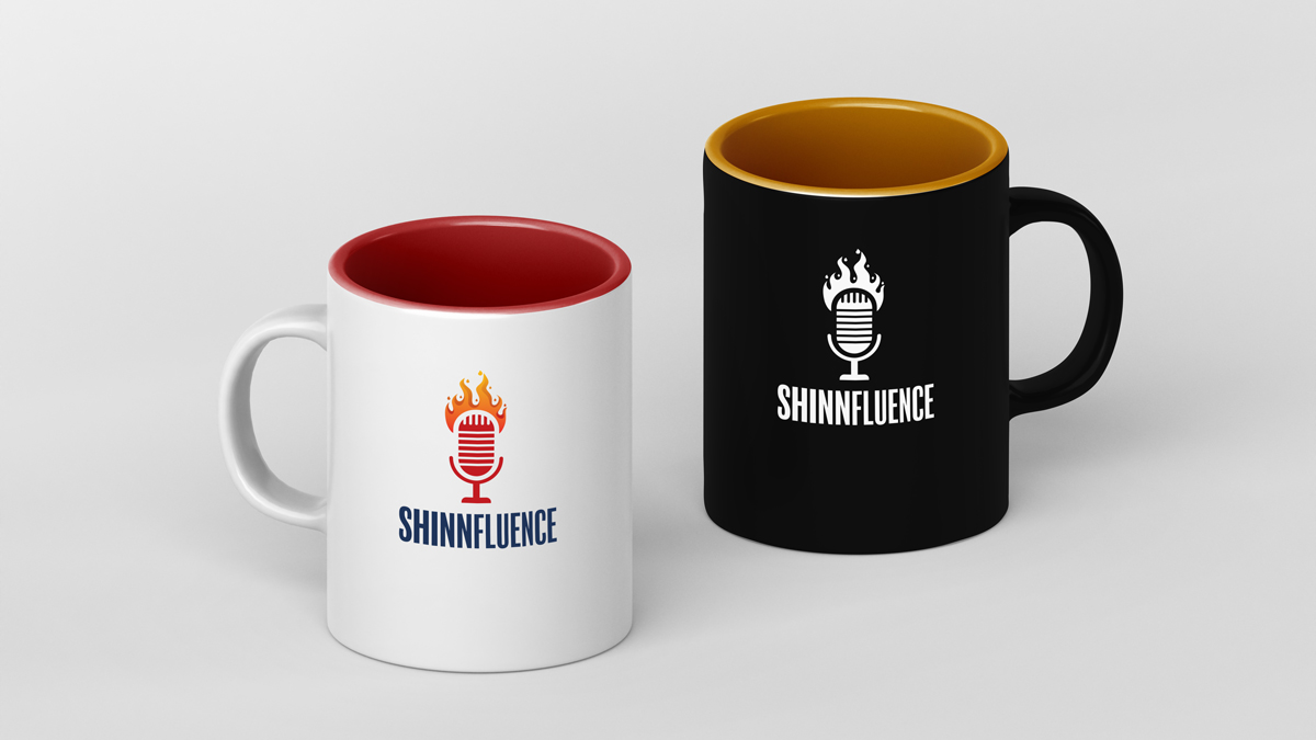 Shinnfluence branded coffee mugs